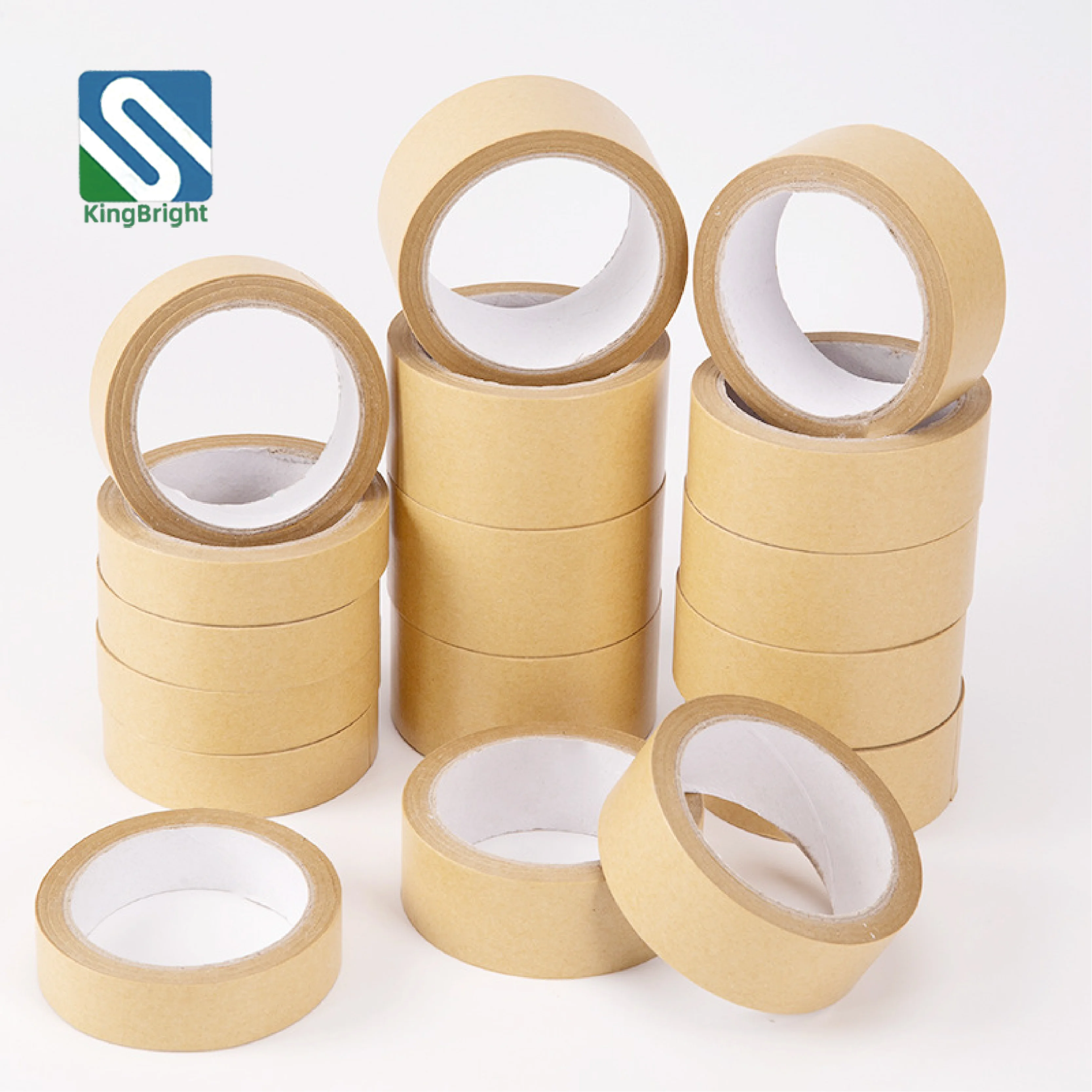 Environmentally-friendly wet kraft paper tape printable logo reinforced pasting cross-border e-commerce packaging tape