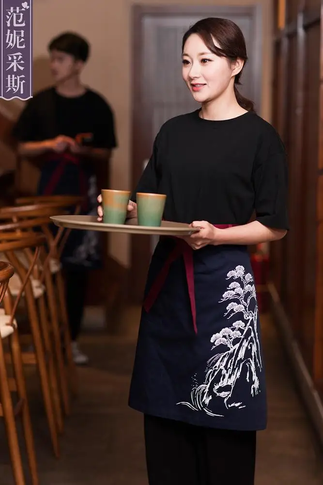 Japanese restaurant classic japanese waiter / waitress uniform sushi bar uniform design t-shirt