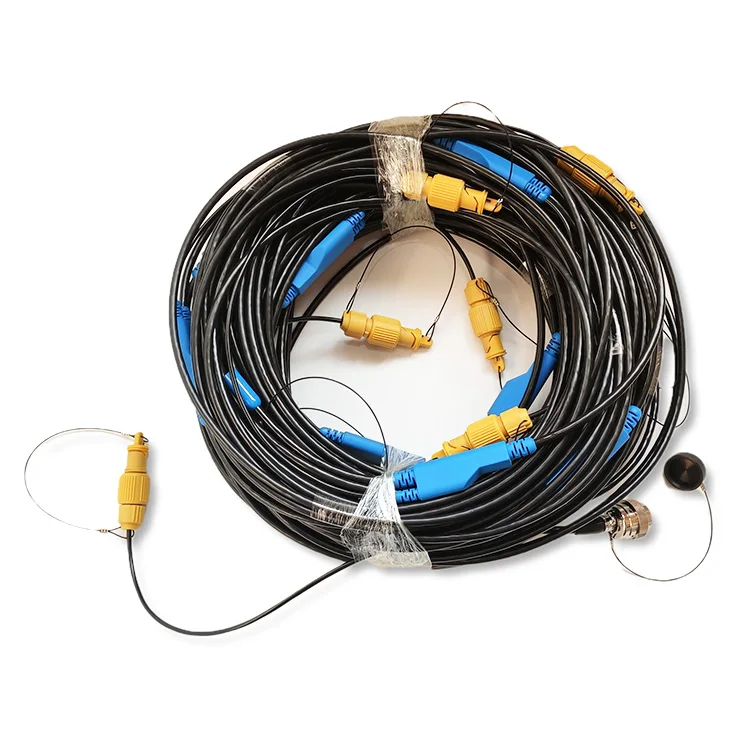 12 channels Seismic cable with 12 pcs Amphib-IV geophone connector/seismic refraction cable