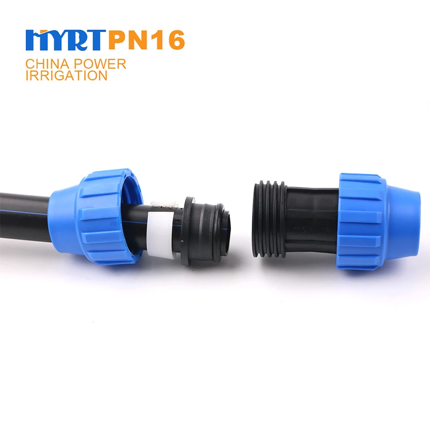 HDPE PE PN10 PN16 16Bar irrigation compression fittings water compression fittings PP clamp saddle PN16