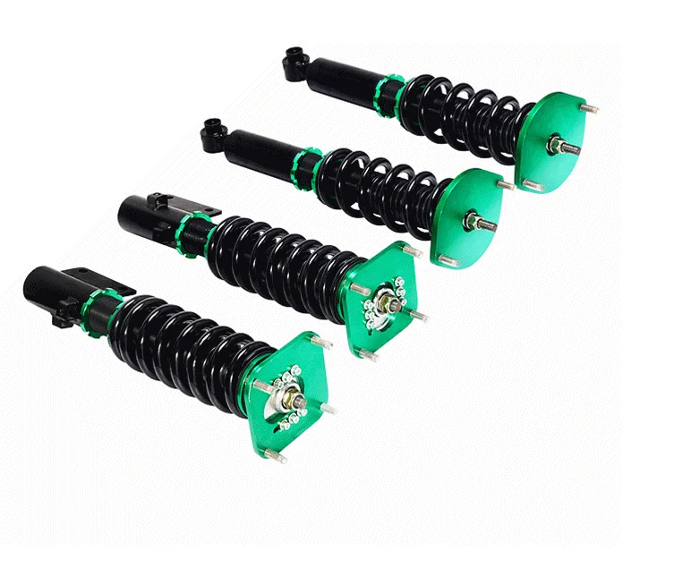 Automobile suspension shock absorption with air bags