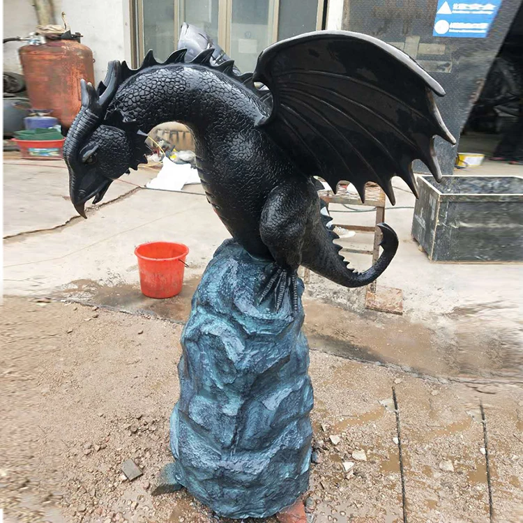 Antique bronze metal dragon sculpture