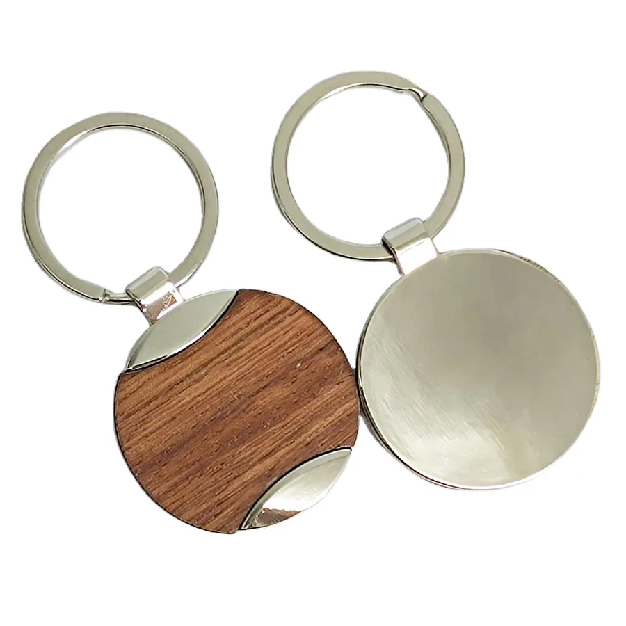 Wholesale Bamboo Sublimation Keychain Blanks Key Ring In Bulk Personalized Wood Engraved Keychain Custom Wooden Keychain