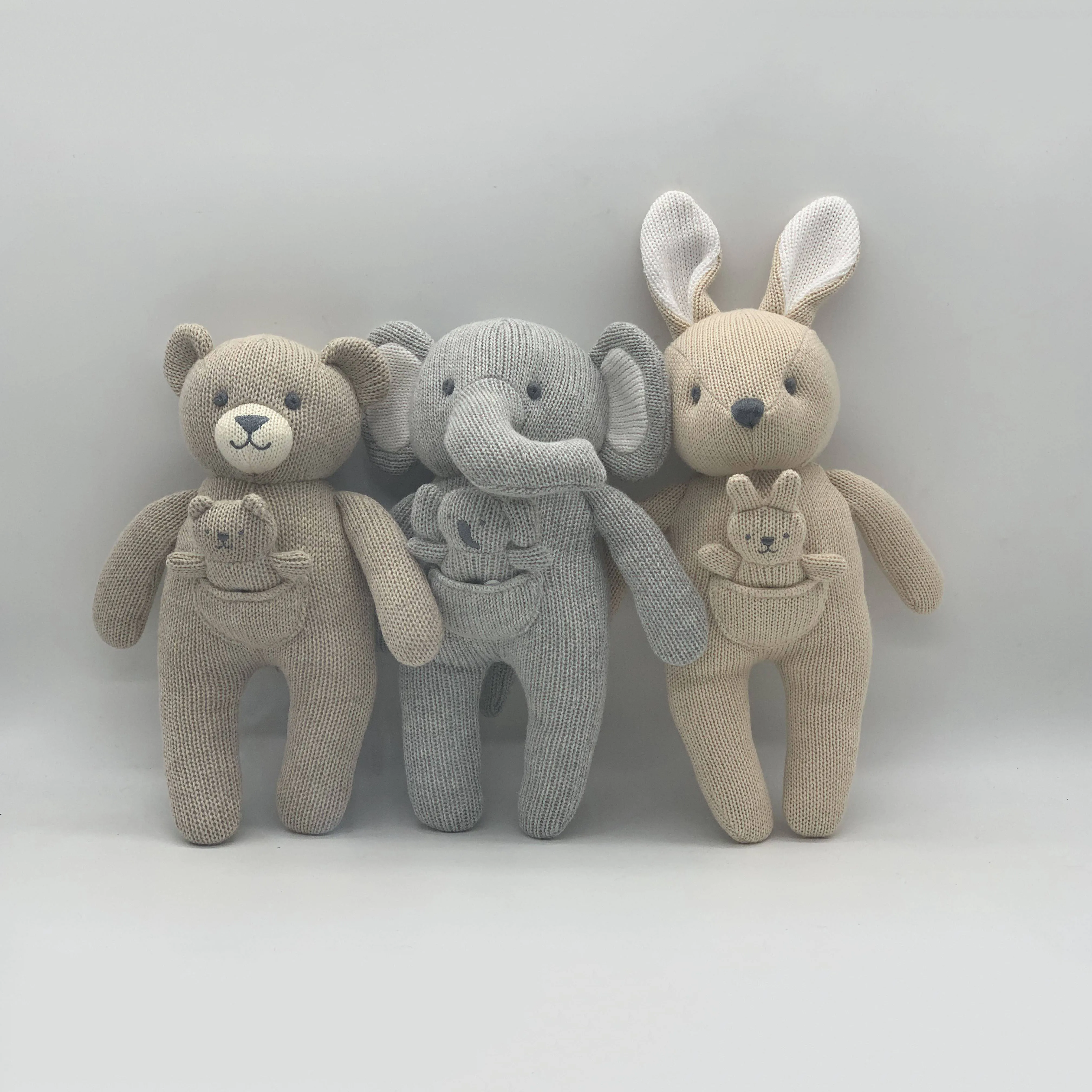 High Quality Super Soft Crochet Bunny Stuffed Animal Toy Handmade Knit Doll