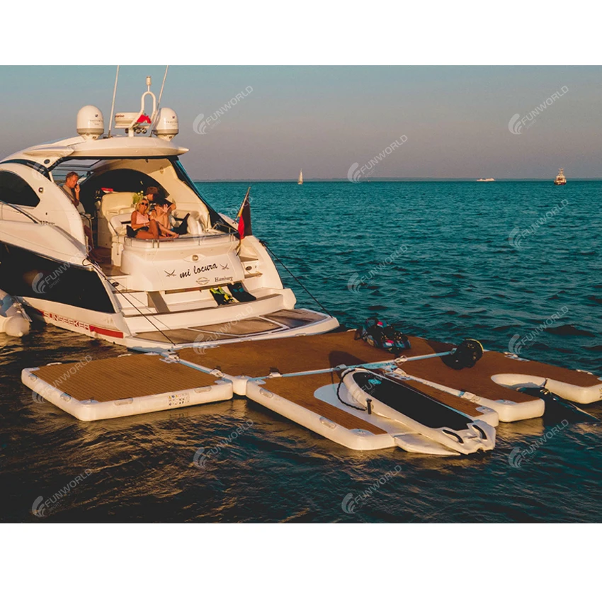 Funworldsport Jet Ski Dock Floating Pontoon Jet Ski Lift Inflatable Dock Drop Stitch