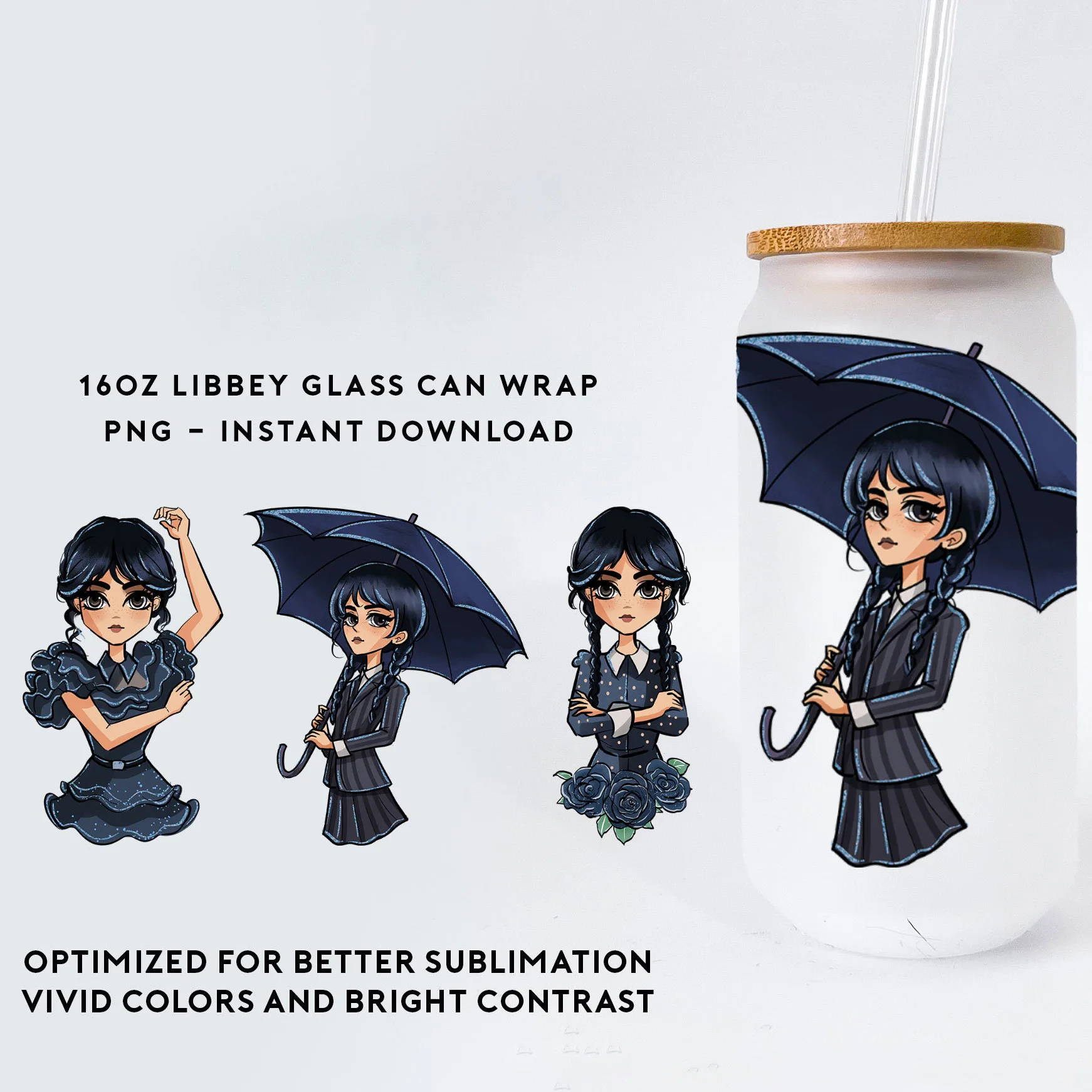 Custom UV DTF Vinyl Cup Wrap Designs Transfer Paper For 16oz 20oz 24oz Libbey Glass Mugs Coffee Cups Tumblers Sticker