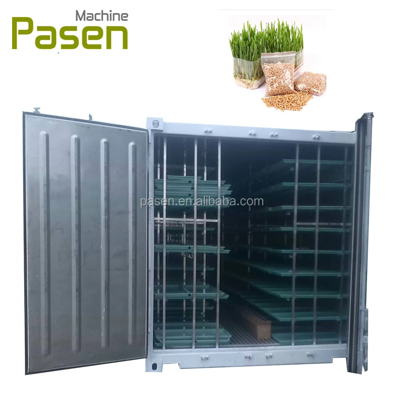 Green Forage Grass Sprouting Machine Livestock Green Fodder Growing Container with Cooling Water Spraying System