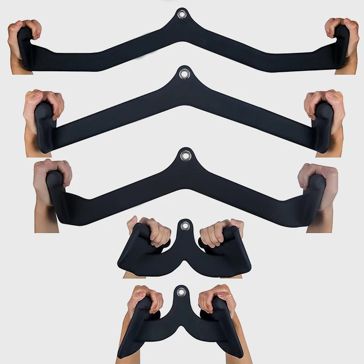 New Design Home Gym Fitness Handle Mag Grip V Pull Down Bar Pulley Cable Machine Attachments Pull Down Attachments for Fitness
