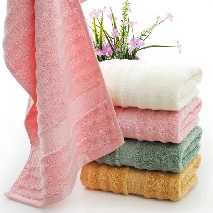 
direct factory buy bamboo towel with wave design jumpping volour towel thick and soft wholesale china product bath face towel 