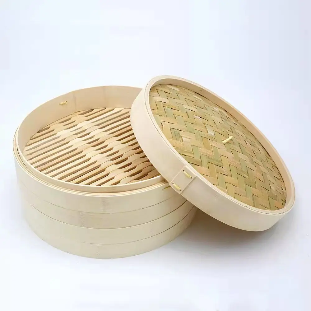 Popular New Style Edge Bamboo Steamer Reusable Bamboo Steamer Rice Dim Sum High Temperature Resistant
