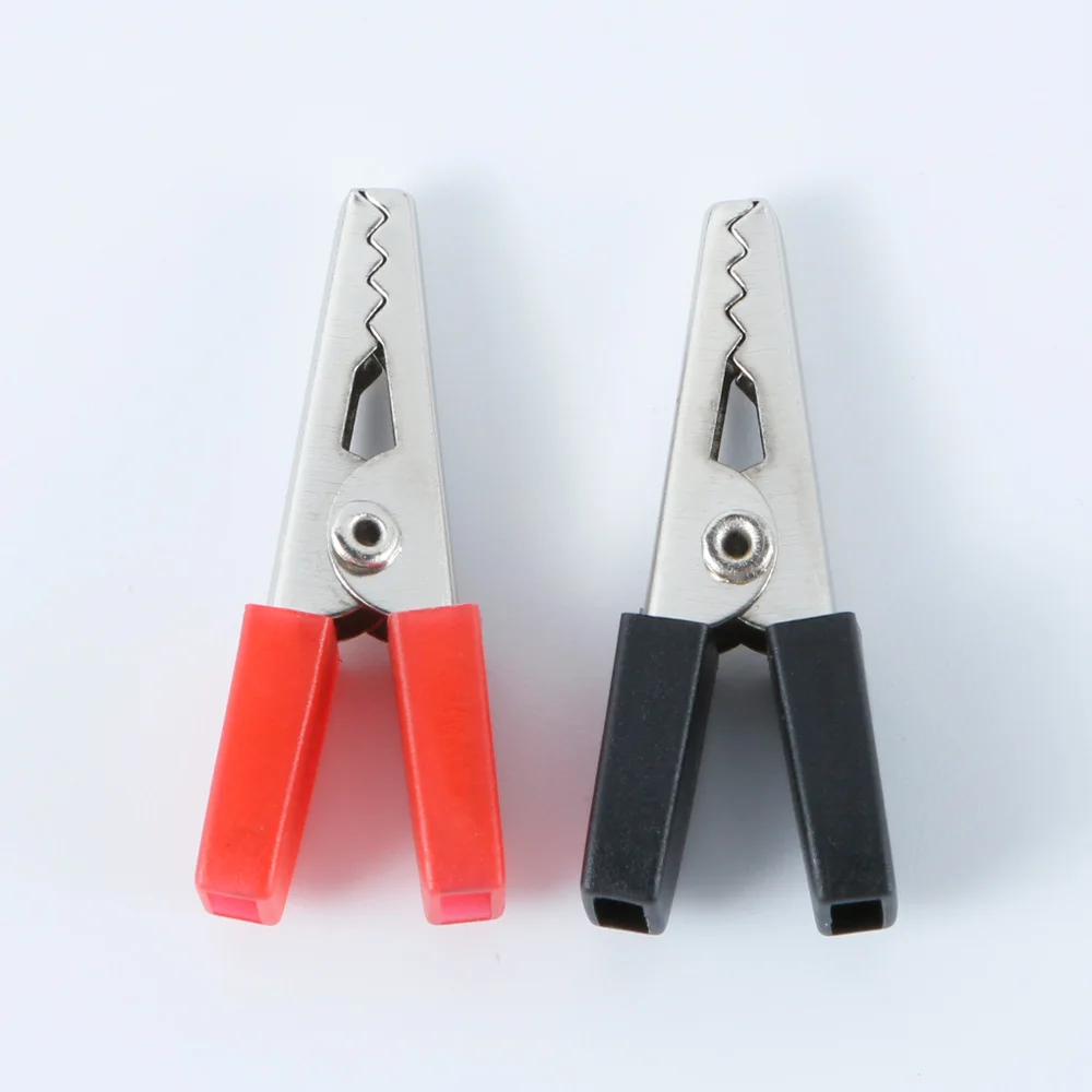 New Design 35MM Black And Red Alligator Clips Cables For Soldering Connection With Plastic Handle