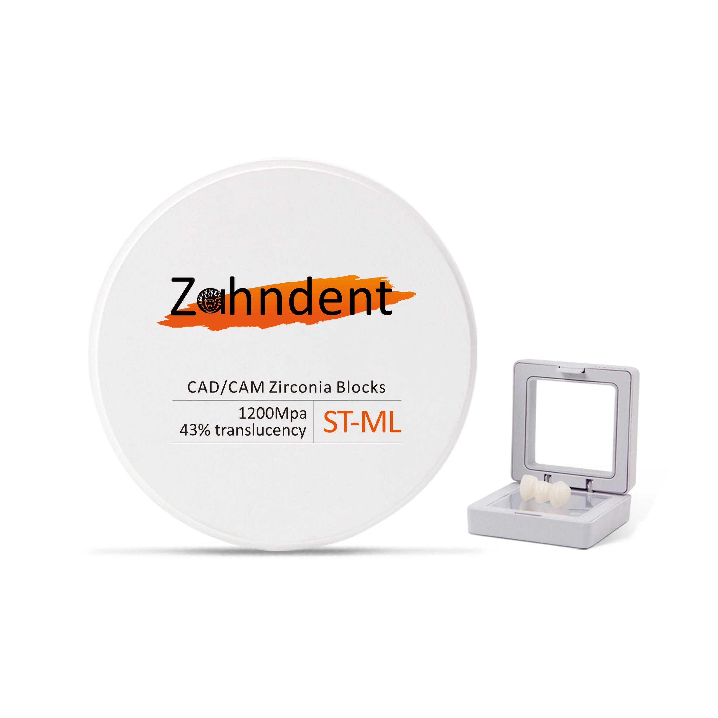 Zahndent 43% high translucency dental  st ml zirconia block teeth restoration with factory price