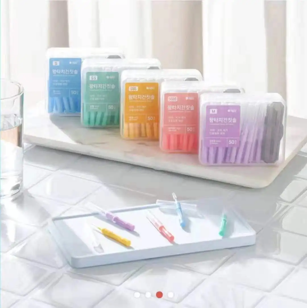 2024 New Dental Care Clean Teeth Bamboo Interdental Brush OEM/ODM Nylon Stainless Steel Wire 0.6-1.0mm