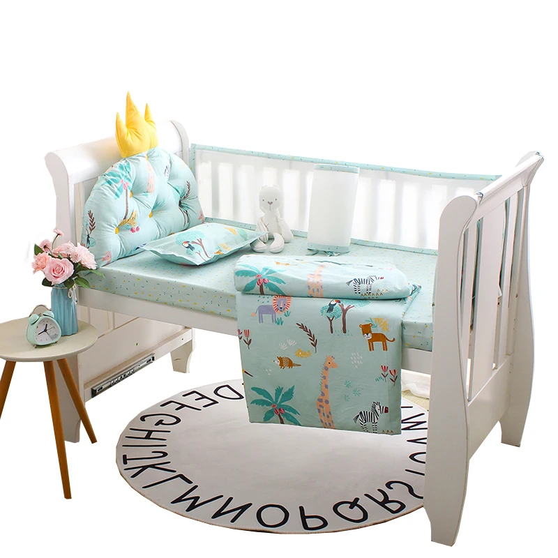 Design children cotton crib sheet newborn breathable mesh baby bumper