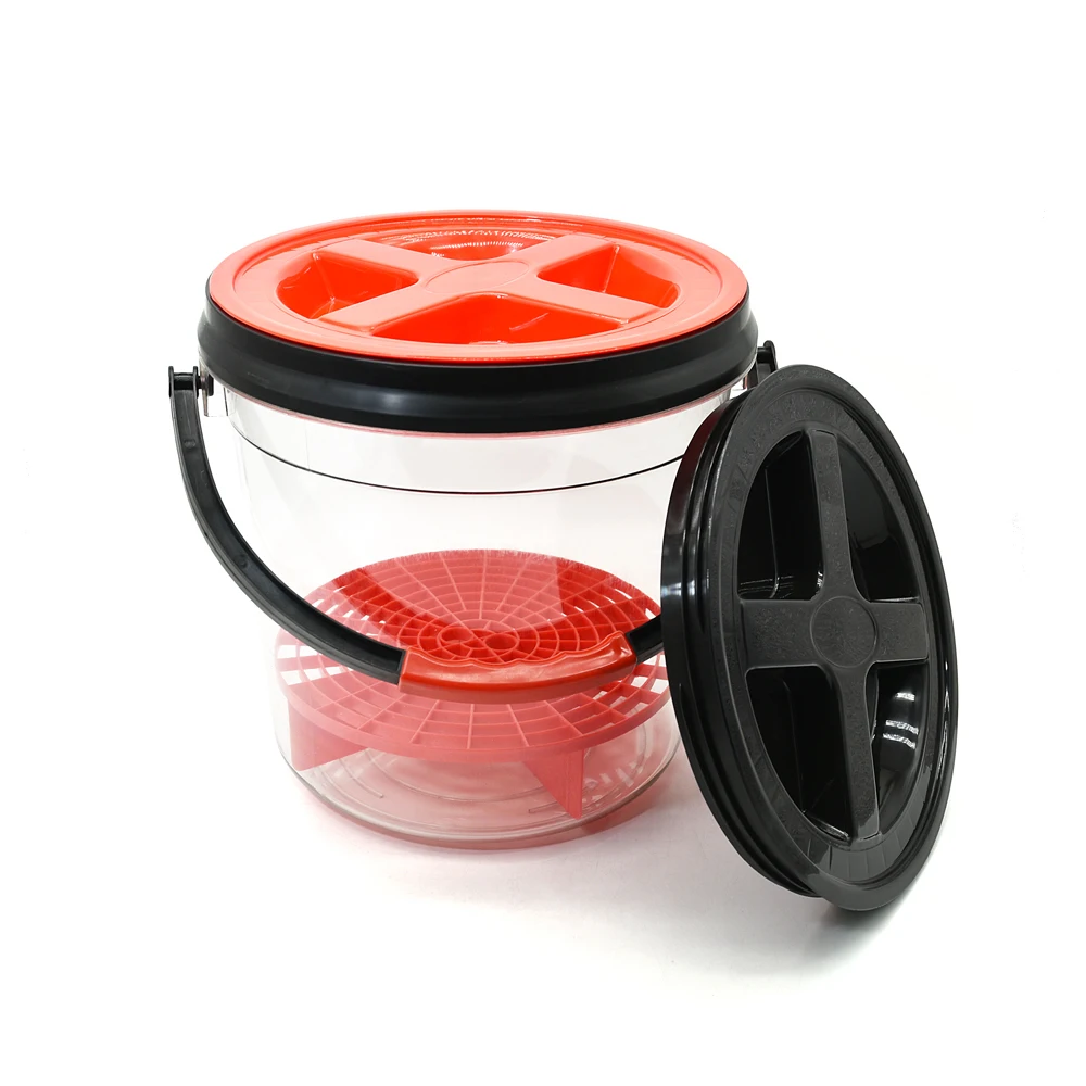 Heavy Duty Car Wash Bucket Transparent Plastic Bucket Car Detailing Clear Bucket