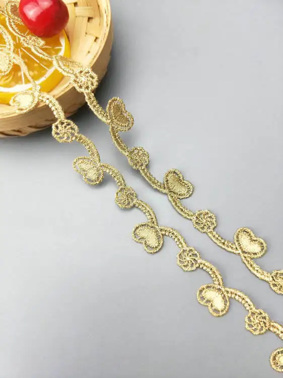 Luxury Gold Embroidered Lace Border Fabric New Style Sustainable Wedding Veil with Decorative JDB69