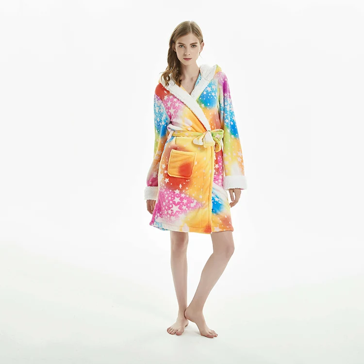 
Fashion Unicorn Bathrobe Sleepwear Adult Animal Pajama Unicorn Bath Robe Cartoon for Women Men 