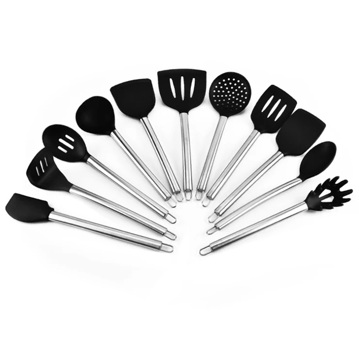 Newly sold silica gel kitchenware 8-piece set of silica gel scraper, food holder, cooking spoon and kitchen kitchenware set