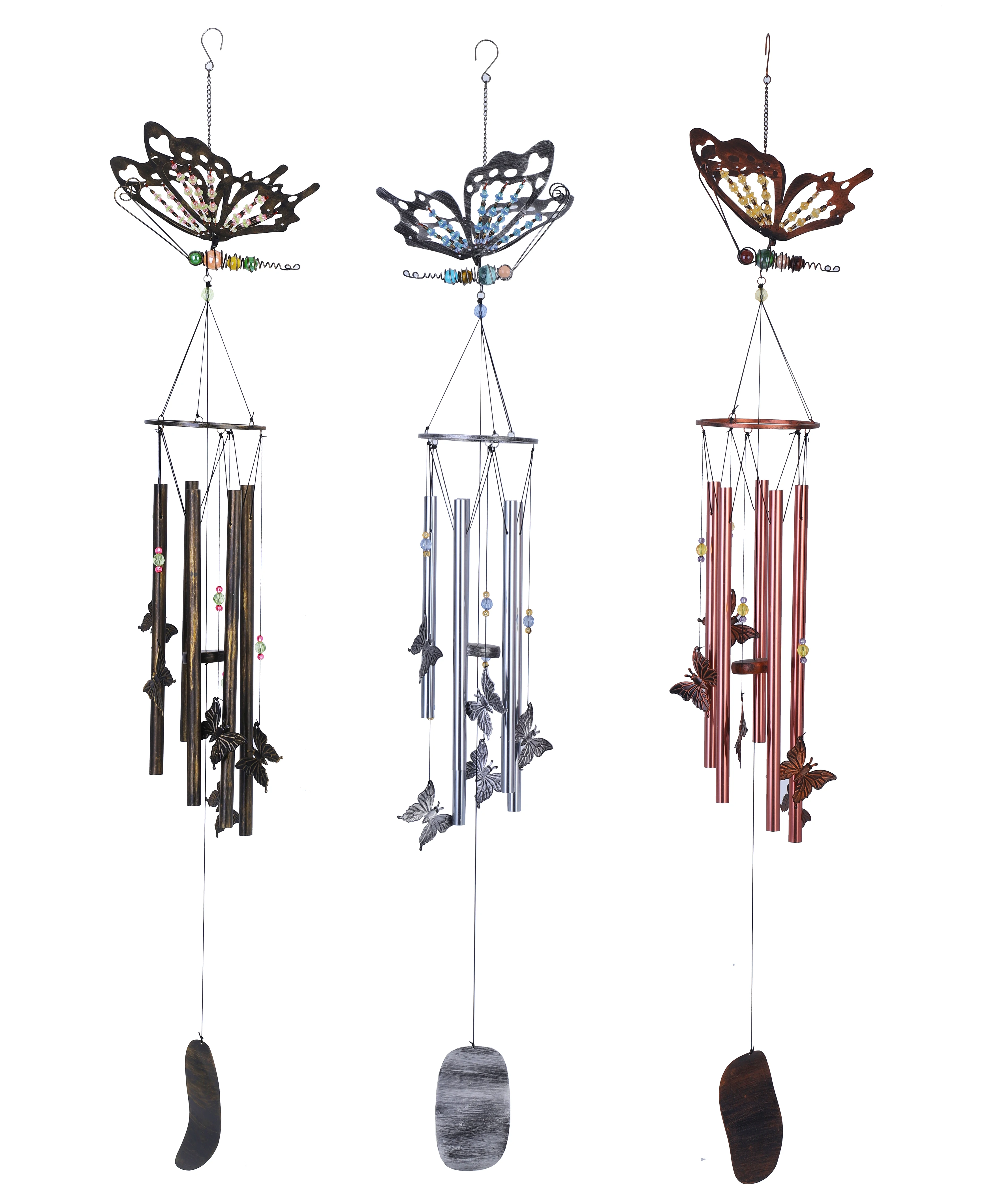 HF Modern Luxury Metal butterfly Wind Chimes Romantic Wind Chimes for Home Decoration