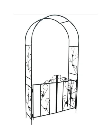 Factory Supply Black Garden Metal outdoor Wheelbarrow Planters garden arch with gate