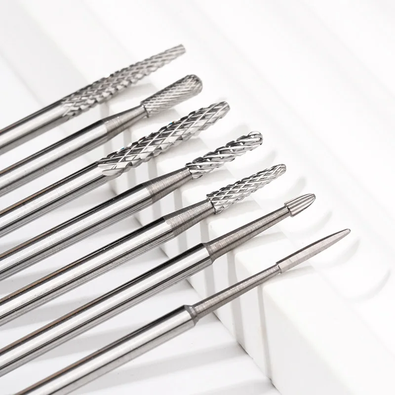 Nail File and Buffer Set Alloy Drill Bits for Small Pockets Tungsten Carbide Grinding Heads for Pre-Treatment