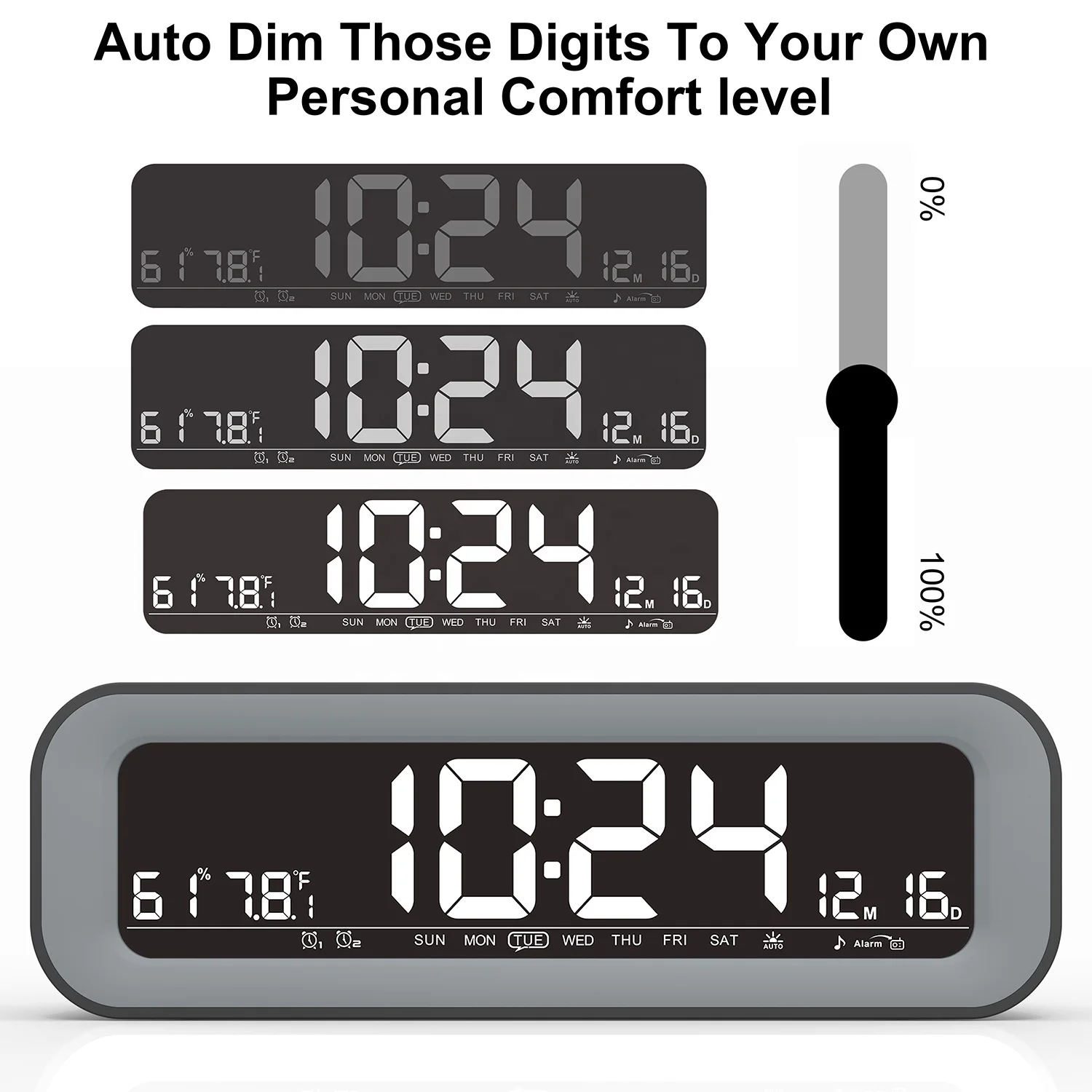 Fullwill Wholesale Digital Clock FM Radio Alarm Clock Smart Clock with Temperature