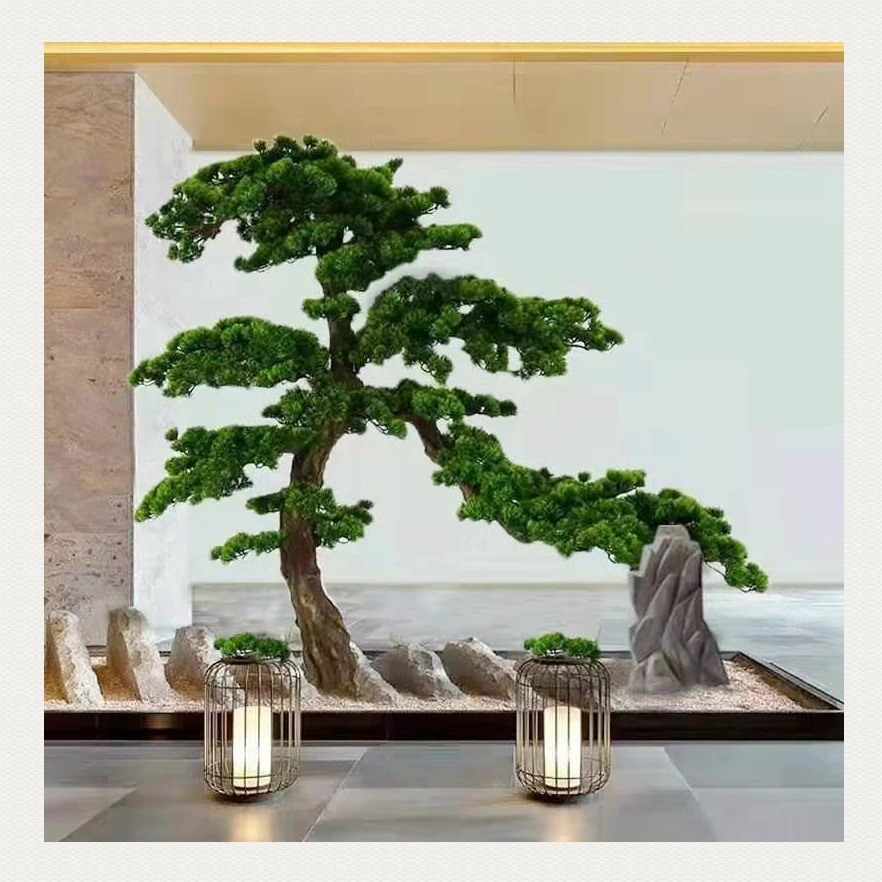 Source Factory Direct Cedar Tree Customization Oem&Odm Podocarpus Large Outdoor Indoor Artificial Bonsai Pine Tree