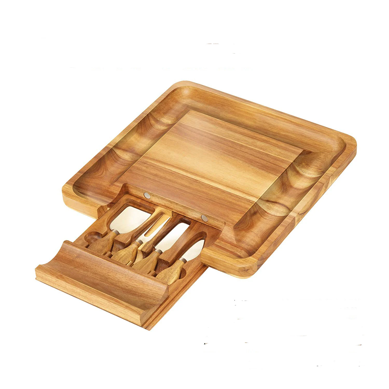 Wholesale Kitchen Bamboo Cheese Board And Knife Set Wood Board Set Cheese Board Knife Set
