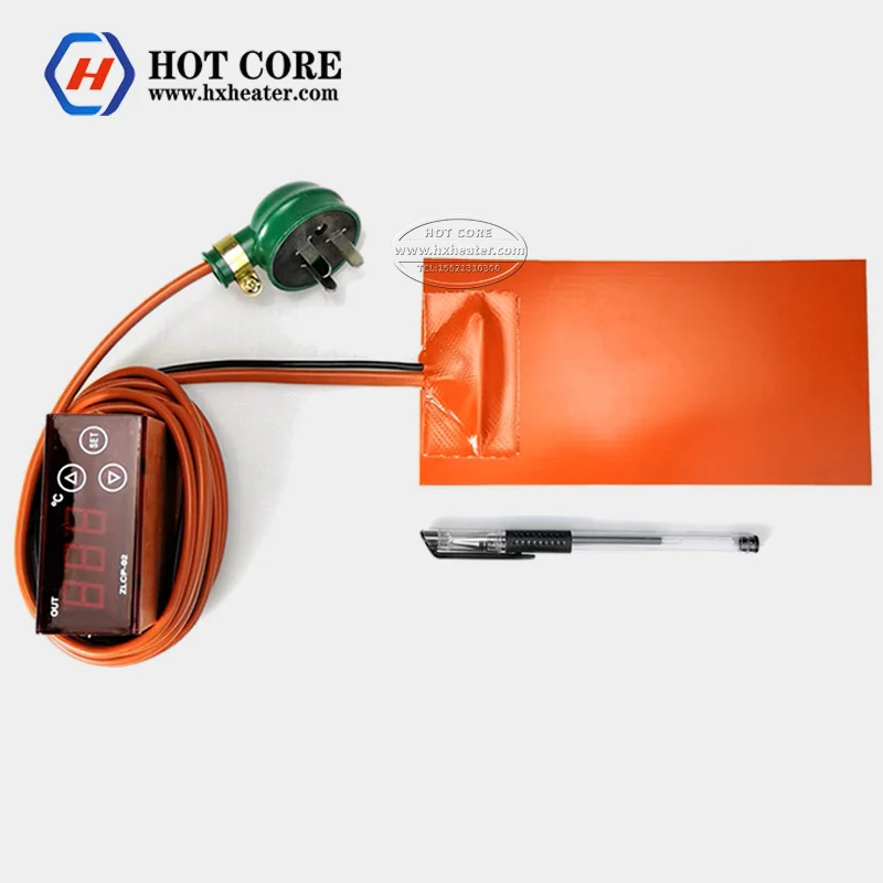 Customized 200 degrees 9v 12V 36v 48v 120v 220v industrial electric flexible heating element pad rubber silicone heater