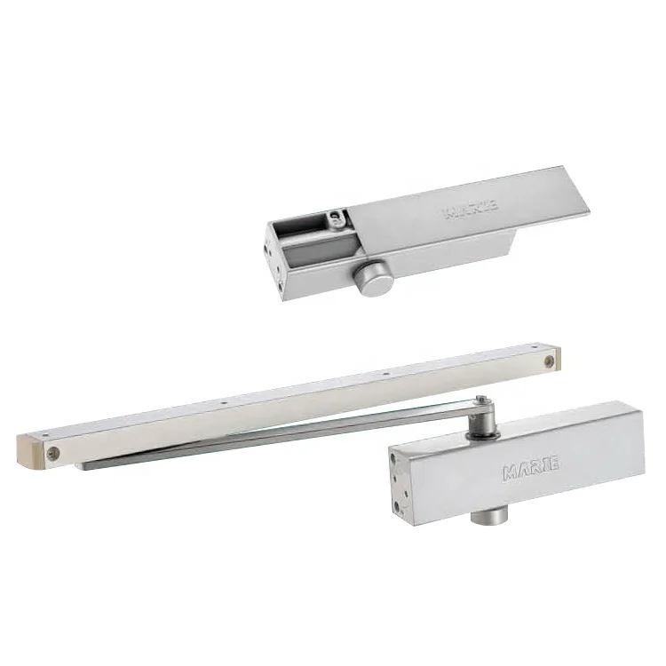Sliding arm installation with hold open function door closer