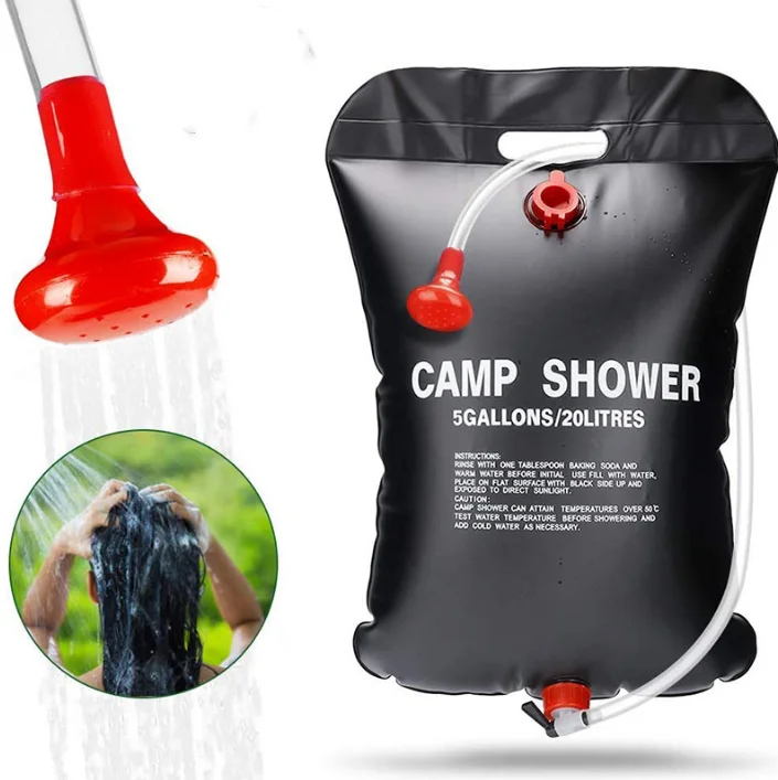 10L 20L Camping hot Outdoor Travelling Beach Ultralight PVC portable camping heating solar shower bag