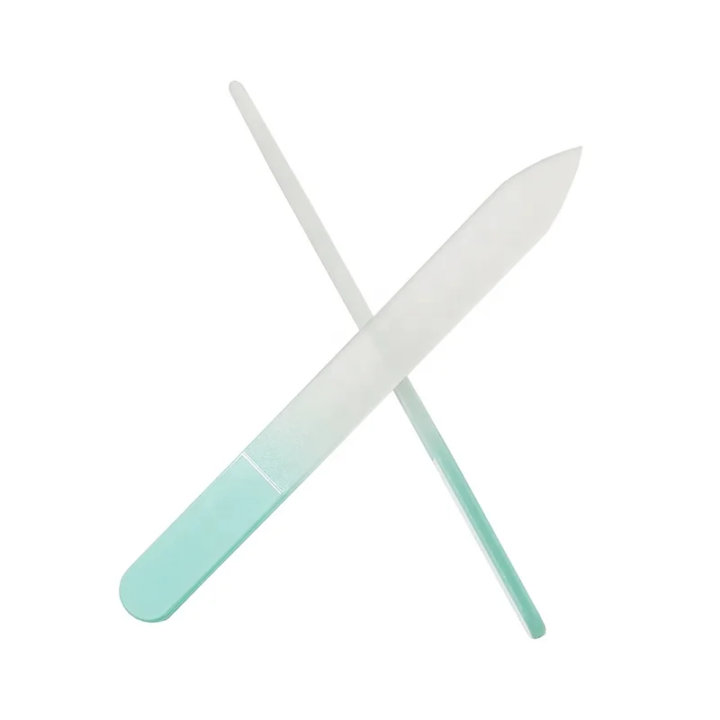 Premium 12cm Etched Glass Nail File 16cm Durable Glass Foot File with Velvet Sleeve