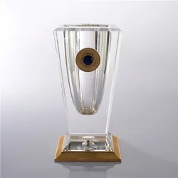 wholesale Custom top quality decorative rectangular k9 crystal vase