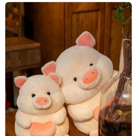 New 25cm Soft Elastic Pink Plump Love Heart Piggy Lazy Little Pig Animal Throw Pillow Stuffed Animal Plush Toy gift for children