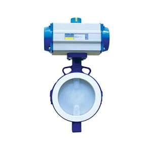 Клапан-бабочка с накладкой PTFE/PFA/FEP установкой API608 стандартное управление для ручного червячного пневматического и электрического типа