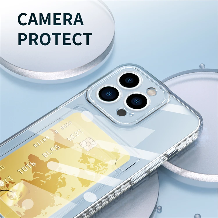 New Design Clear Phone Case with Credit Card Slot Wallet For iPhone 15 Plus 14 13 12 Pro Max Airbag Shockproof