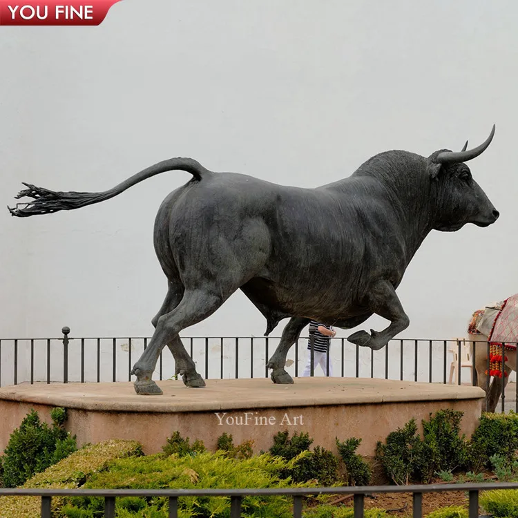 Большая Бронзовая Скульптура Быка металлическая бычья статуя для наружной латунной скульптуры животного