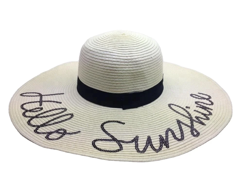 Модная женская летняя Складная Соломенная пляжная Панама с широкими полями и вышивкой буквами