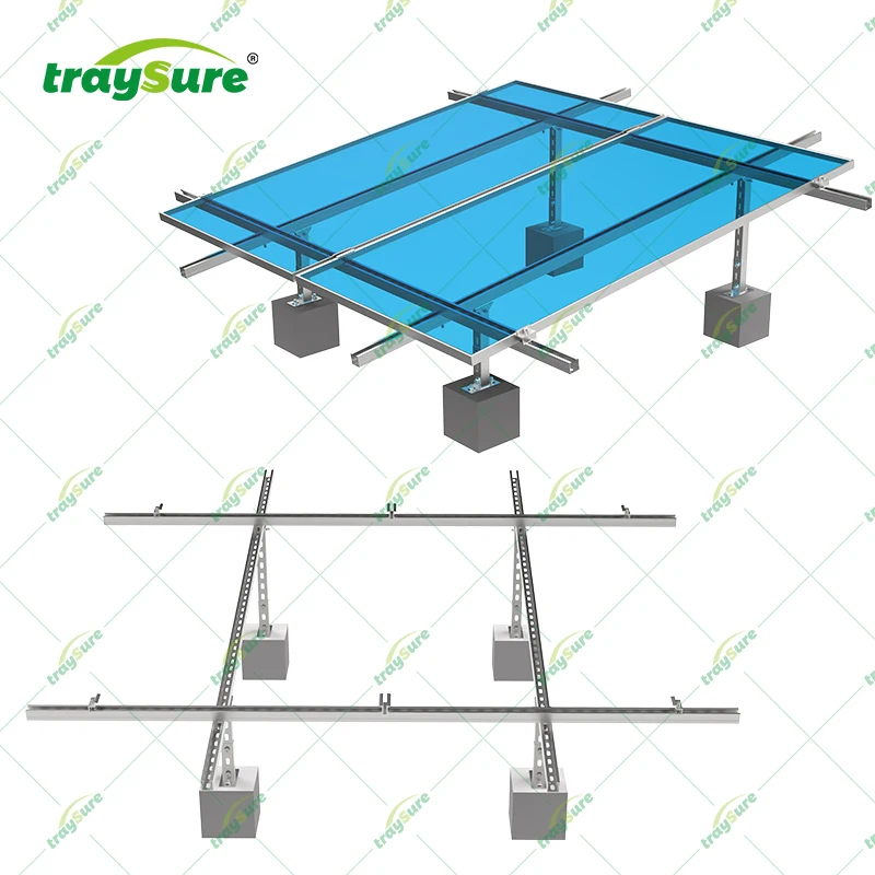 TRAYSURE Rooftop Solar Mounting System Customized C Channel Solar Panel Rail Perforated Cable Tray Solar Mounting System