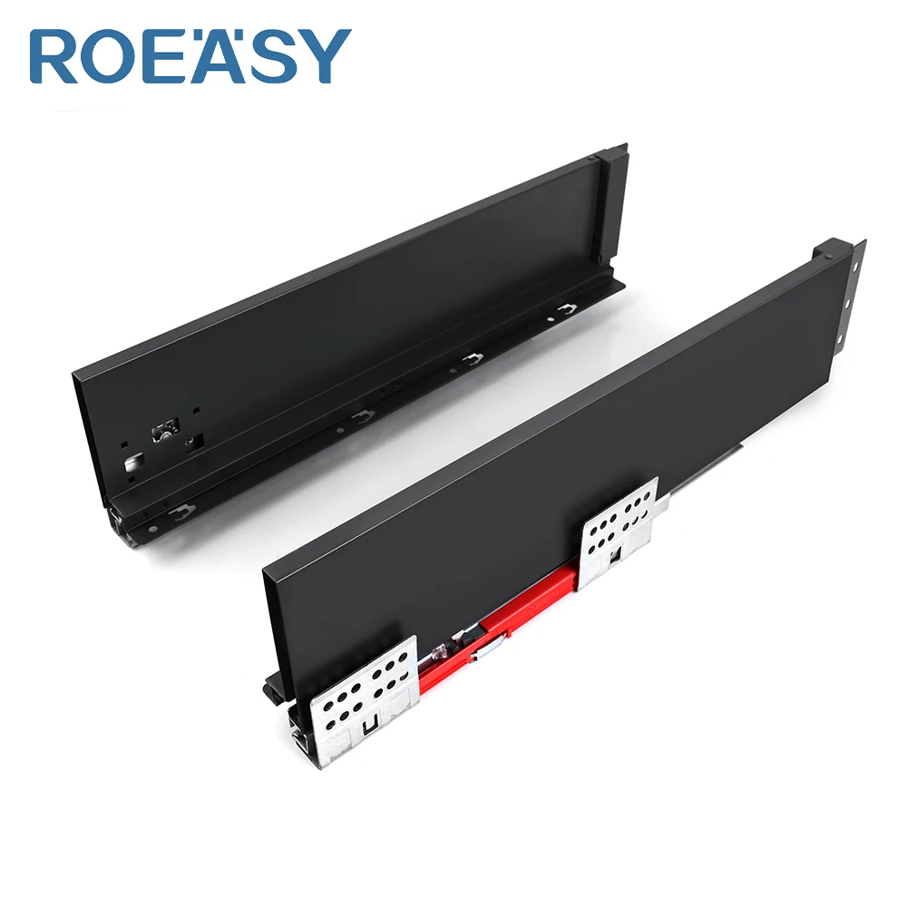 ROEASY slim box kitchen drawer metal slider for cabinet slim drawer profile sliding channel