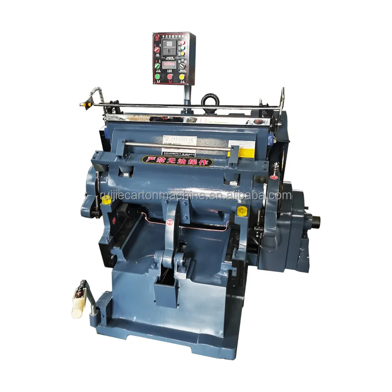 Semi automatic flatbed corrugated paper cardboard press die cutting creasing machine for PP hollow sheet packaging