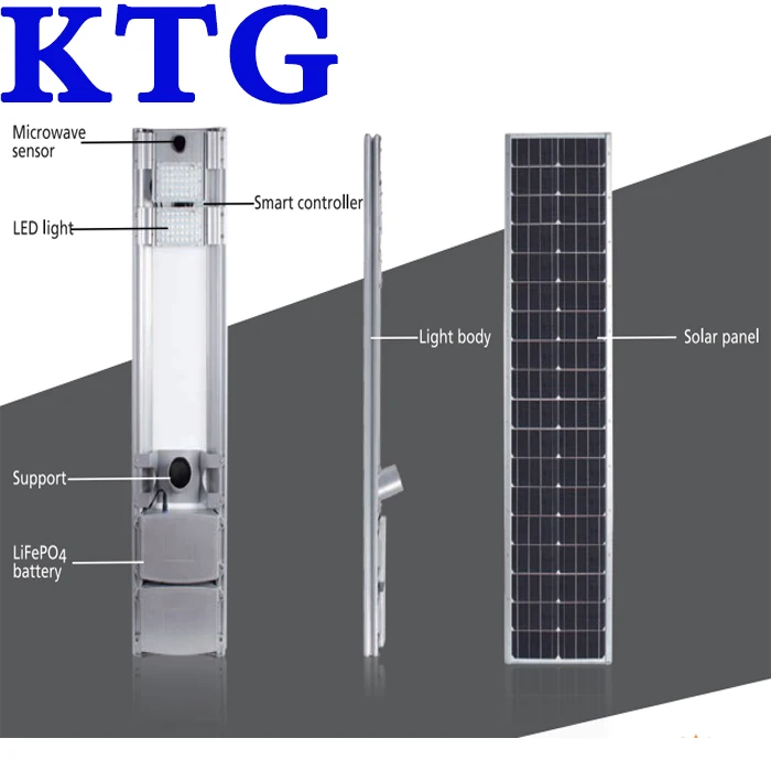 New products listed LiFePO4 battery and SMD 5050 LED Independent installation 20w 30w 60w 90w 120w smart solar street light