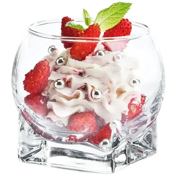 Home Customized Glass Cup Diamond Shape Creative Transparent Lead Free Glass Pudding Cup Hotel Dessert Snack Cup