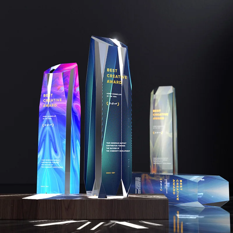 Новое поступление, новый продукт, индивидуальное соответствие, высококачественный кристаллический цвет K9, богатый Деловой Подарок, хрустальный стеклянный трофей