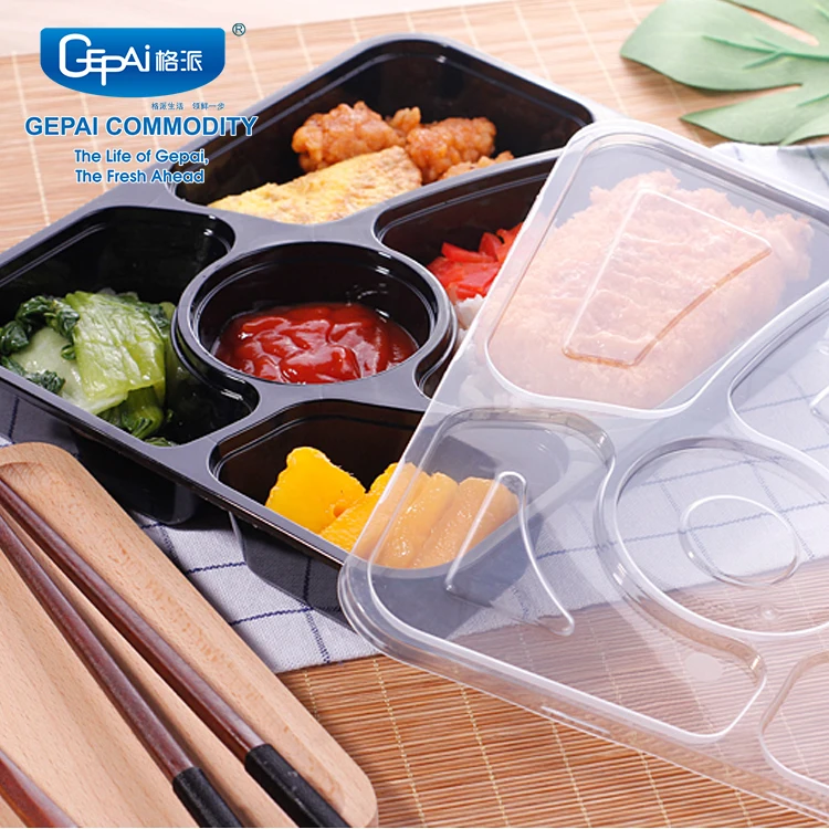 5 Compartment Meal Prep Containers Disposable Bento Lunch Box