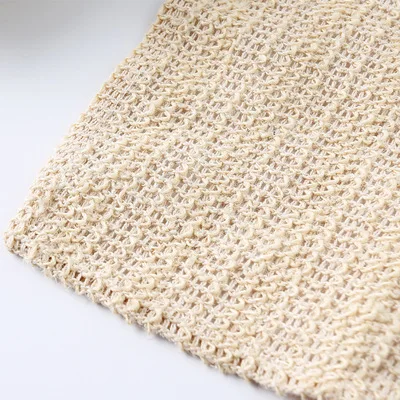 100% Organic Natural Sisal Exfoliating Skin Linen Hemp Cotton Cleaning Washcloth Handkerchief Bath Sisal Wash Cloth
