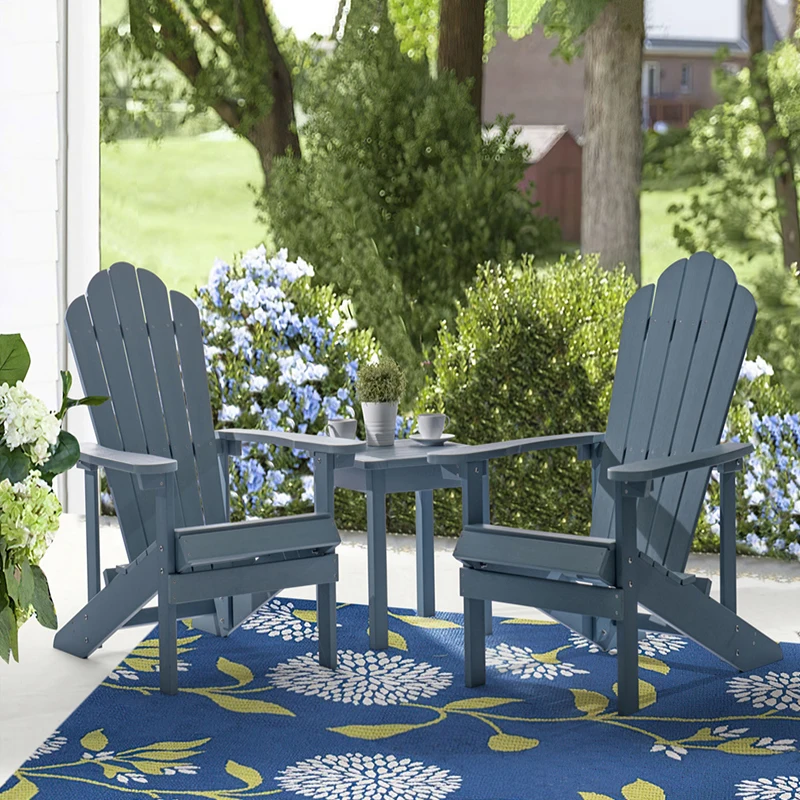 CHOUVANT outdoor furniture folding patio garden muskoka chair swimming pool waterproof plastic wood hdpe