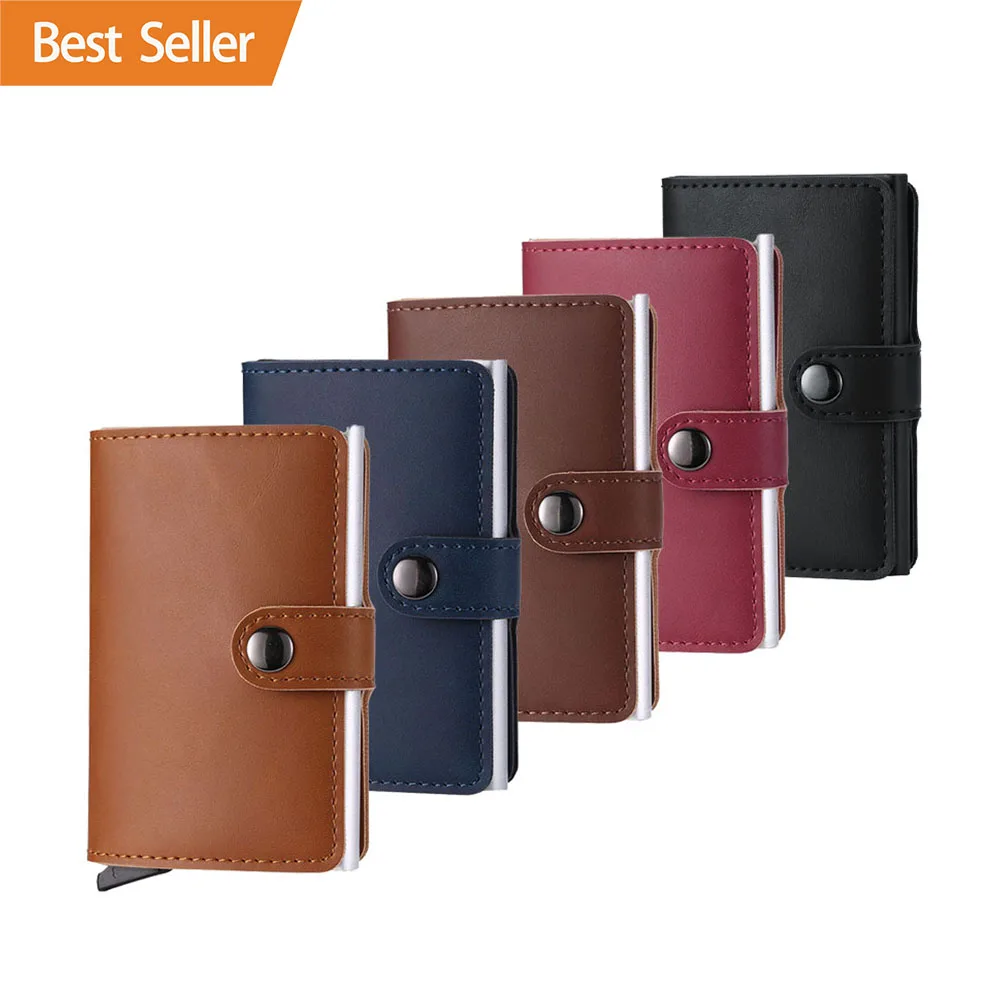 Automatic Pop Up Ultra RFID Real Carbon Fiber Card Custom Wallet, Minimalist Aluminum Credit Card Holder With Metal Money Clip