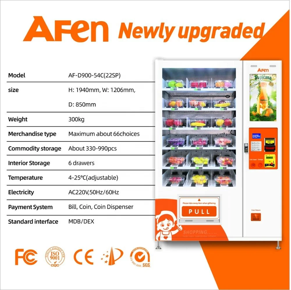  AFEN торговый автомат для продажи фруктов яиц сэндвичей капкейков