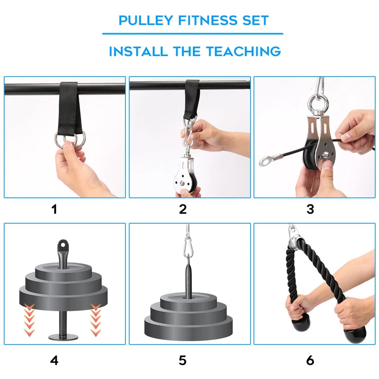 Upgraded Loading Pin Professional Pulley Cable Machine Home Fitness Equipment adjustable Tricep Rope Shoulder-home Gym Equipment